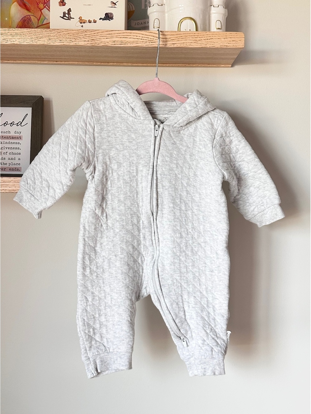 Little Planet Hooded Quilted Romper Sz 6m